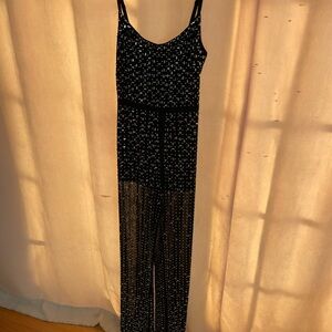 Elegant Black Sequined Pantsuit